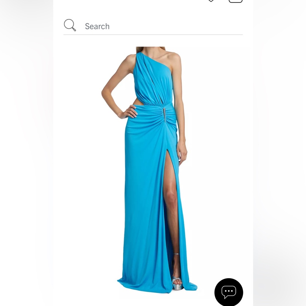 Ivanna Gathered Asymmetric Cut-Out Gown